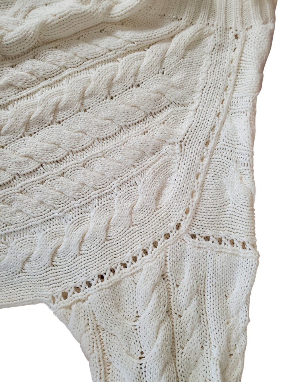 J.Crew 2025 Rollneck Cable Knit Sweater Ivory 100% Cotton - Picture 4 of 14